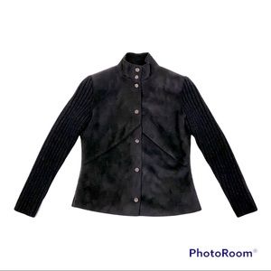 DKNY Women’s Jacket Black Faux Suede With Cozy Faux Shearling Size: Small